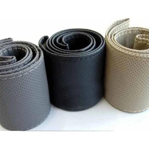 CHIZIYO Automotive supplies Hand-stitched Car Steering Wheel Cover With Needles and Thread Artificial leather 3 colors