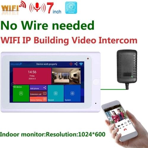 Wireless Indoor monitor WIFI Video Doorbell Intercom System,1080P AHD Camera