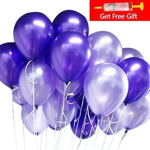 50pcs 10/12inch Glossy Pearl Latex Balloons Wedding Birthday Party Decoration Inflatable Colorful Ballon Kids Toys Globos
