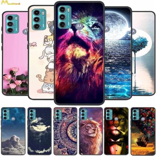 For Moto G60 / G50 Case Lion Silicone Soft TPU Phone Cover for Motorola Moto G60 Case Coque MotoG50 G 60 Capa Black Bumper Wolf