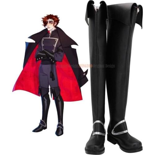 Julian Devorak Black Leather Shoes The Arcana Game Julian Devorak Cosplay Boots Custom Made Halloween Props