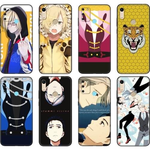 Black tpu Case For Honor 8a Prime 8s 9 10X Lite 9A 9C 9X Premium Pro 9S Case Cover Yuri on Ice anime