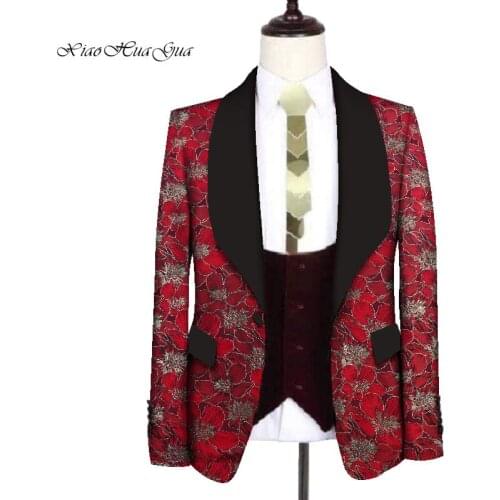 Dashiki Bazin Riche Ankara Fancy Blazers Suit Jacket Africa Clothing Tops Coat Flower Men Blazer Wedding Dress Suit WYN643