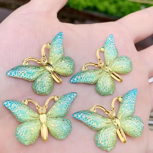 DIY Beads Acrylic Pretty Spacer Beautiful Beads Bracelets Jewelry Findings Butterfly Shape Bead 23*38mm 10Pcs/Bag -B273