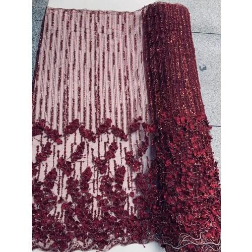 French with beads Tulle Lace Fabric L-18684 High Quality African Lace Fabric Nigerian Mesh Lace Fabrics For Dress