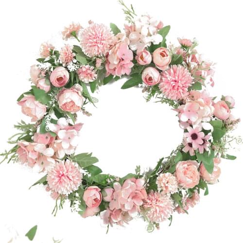 Artificial Floral Wreath, Hanging Decoration, Fake Home Shelve Bedroom Wall Indoor Outdoor Garland Wedding Supply