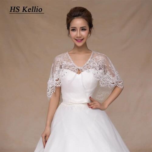 Beautiful Lace Wedding Bolero Crystals Trim Fashion Bridal Jackets Short