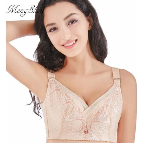 Spongeless full cup Adjustable underwear Female Breathing Accessory Milk Super thin large code The lace has a steel ring Bras