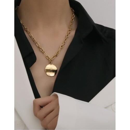 Hot Sell Women Fashion New Goddess Luxury Gold Color Necklace Luxe Jewelry Stainless Steel