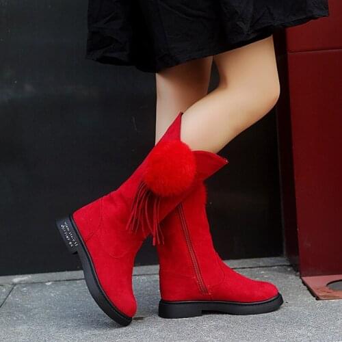 Hot Sale Winter Girls Snow Boots 2020 New Korean Plush Warm High Boots Female Non-slip Soft Bottom School Children Shoes