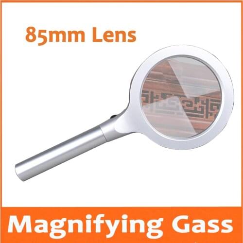 5X 10X Illuminated Household Office Reading Magnifier Handheld Magnifying Glass Loupe with 12 LED Lights for Field Test