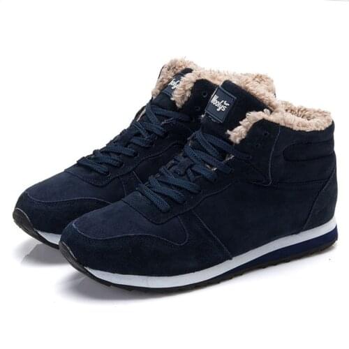 Y142 Mens Boots Winter Fashion Faux Suede Snow Boots Unisex Platform Keep Warm Ankle Male Sneakers Lightweight Hiking Shoes