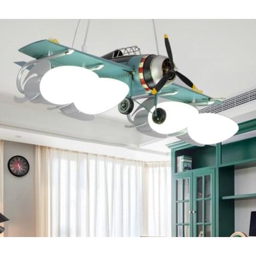 New Arrival Plane Pendant Light Bedroom Cartoon Led pendant lights LED Plane Lights Glass Steel Shade Iron E27 WF102710