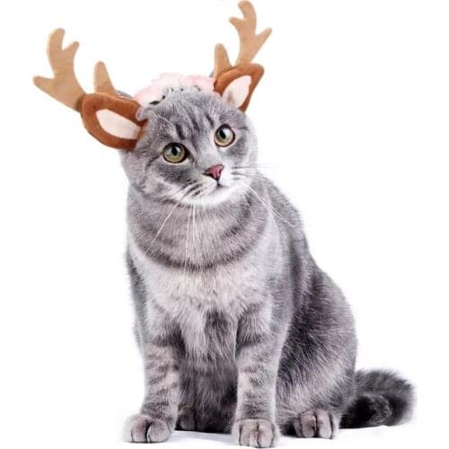 New Pet Supplies Christmas Cat Cute Headdress Pet Elk Antlers Accessories Home Cat Supplies Christmas Decoration Fast Shipping