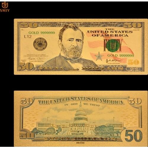 New Product 2018 US Gold 999 US Dollar Money 50 Dollar Fake Banknotes Collection And Souveni Gifts