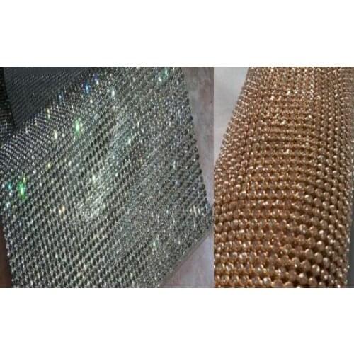 ZY 100x90cm Chunky Glitter Full Rhienstone Metal Mesh Fabric Metallic cloth Metal Sequin Sequined Fabric Curtain Home Decoration