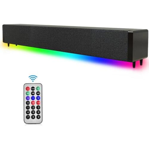 3D Surround Soundbar Speaker Suitable For Various Devices Color-changing Lights Connection For TV PC Laptop And Smart Phone
