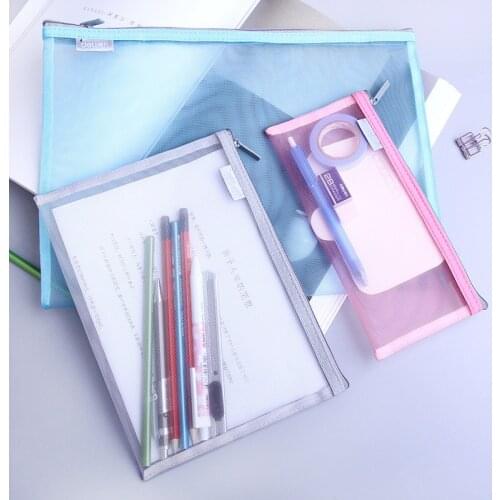Presentation Folder Clear Grid File bag Portable Pen bags Office organizers File folder A4,A5,A6 file organizer with zipper