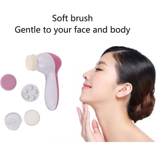 Messager 6-in-1 Facial Beauty Instrument Tools Face Washing Vibration Massage Beauty Lotus Massager Facial Cleansing Brushes