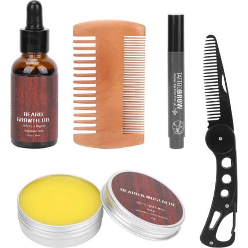 Hair Care Product Beard Oil Beard Growth Kit Men Growth Grooming Kit Beard Cream Comb Oil Set with Storage Bag Hair Products