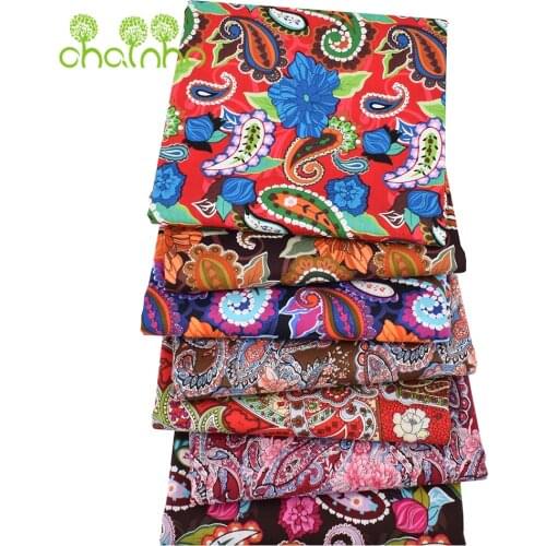 Printed Plain Cotton Fabric,Cashew Floral Series,DIY Sewing Quilting Poplin Material For Baby & Childrens Dress,Shirts,Skirts