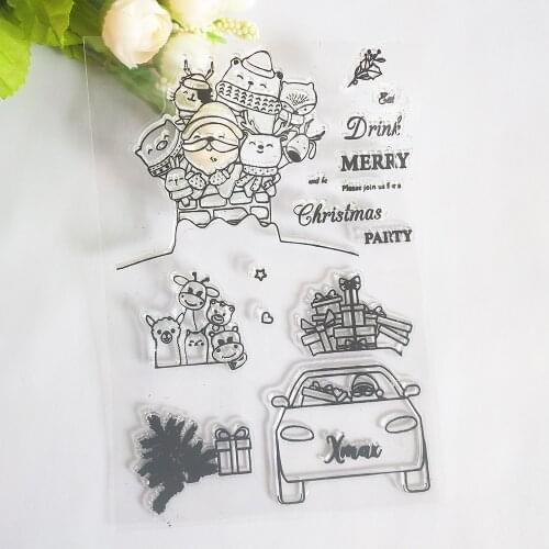 Christmas Gift Car Transparent Clear Stamp/Seal for DIY Scrapbooking / Photo Album Decorative Silicone Stamps Sheets