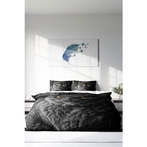 Serious Cat Naturel Bedding Set Adult Duvet Cover Sets Bedclothes Bed Linen Sheet Luxury Bedding Set Super King Duvet Cover Set