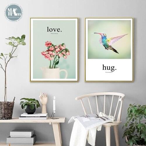 Nordic Animals Bird Flowers wall art Canvas posters Painting Prints Landscape wall Pictures for Living Room Morden Home Decor