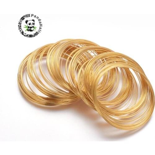 Steel Memory Wire, Bracelets Making, Nickel Free, Golden, 5.5CM, Wire: 0.6mm, about 1100 circles/500g
