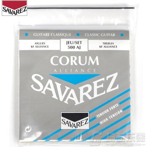 Savarez 500AJ Classical Corum High Tension Set, .025 - .044 Classical Guitar String