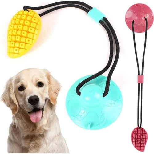 TPR Suction Cup Pull Pet Toy for Small Medium Dogs Tooth Cleaning Puppy Dog Chew Toys Bulldog Teething Stickmascotas Accessories