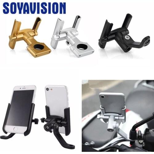 Universal Bike Bicycle Motorcycle Aluminum Alloy Handlebar Mirror Mount Holder Bracket Phone Stand Holder For Iphone Mobile