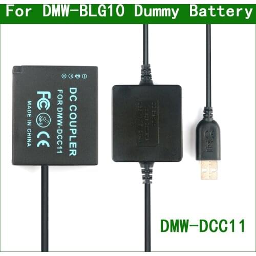 5V USB To DMW-BLG10 BLE9 Dummy Battery DMW-DCC11 Power Bank USB Cable For Panasonic DC-ZS80 DC-ZS200 DC-GX9 DC-G100 DC-LX100 II