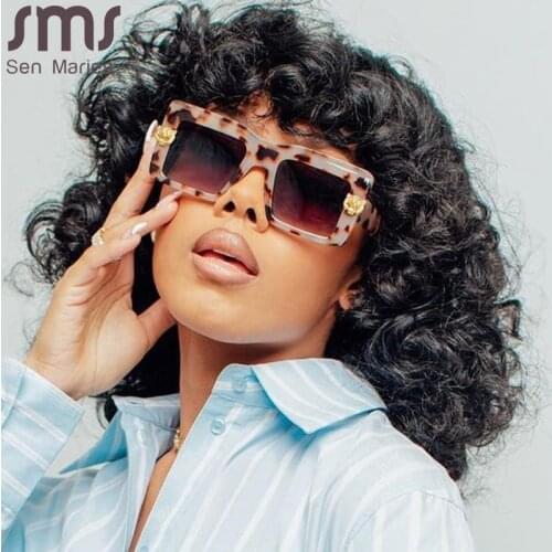 Vintage Square Sunglasses 2021 Women Men Oversized Shades Glasses Luxury Brand Designer Sun Glasses Eyewear UV400