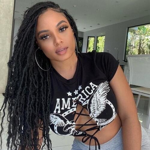 Harajuku Hollow Out Print Womens T-shirt Tops O-neck Short Sleeve Lace Up Women Tshirt 2021 Summer Sweety Casual Tees Plus Size