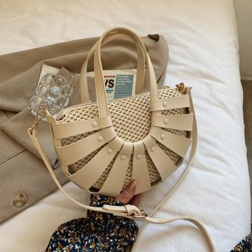 New Summer Rattan Bags Women Saddle Straw Shoulder Bag Handmade Crossbody Bag Lady Handbags Woven Bohemia Clutch 2021