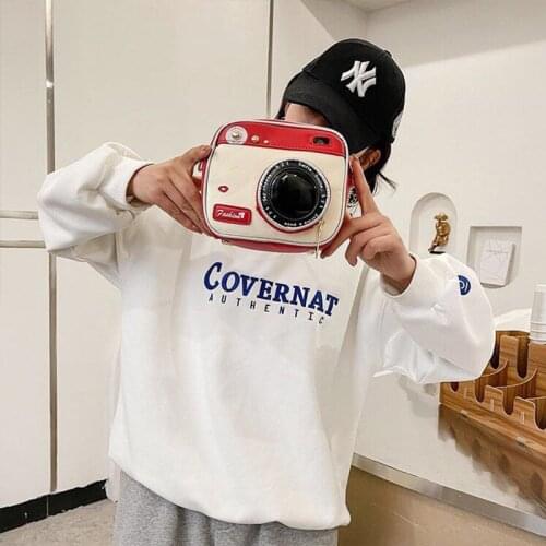 Ladies Messenger Chain Camera Shape Design Shoulder Bag Small Square Bag Messenger Bag Soft Pu Leather Shoulder