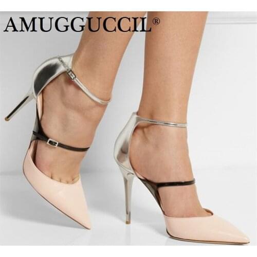 Customize 2020 New Plus Big Size 36-47 Beige Buckle Fashion Sexy High Heel Spring Summer Female Ladies Shoes Women Pumps D1219
