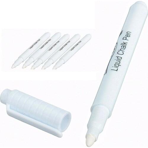 1Pc White Liquid Chalk Marker Pen for Windows Dustfree Pen Glass Erasable Black Erasable Handwritten Chalkboard Used Chalk