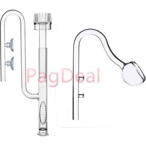 13mm/17mm Glass Suface Skimmer Inflow Poppy Pipe Outflow for 12/16mm 16/22mm Tubing For Nano Aquarium Planted Tank