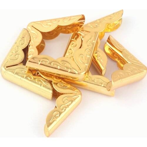 20mm Gold Pattern Jewelry Corner Protection Vintage Style Box Corner Corners Decorative Wood Corner Book Corner clip 20pcs