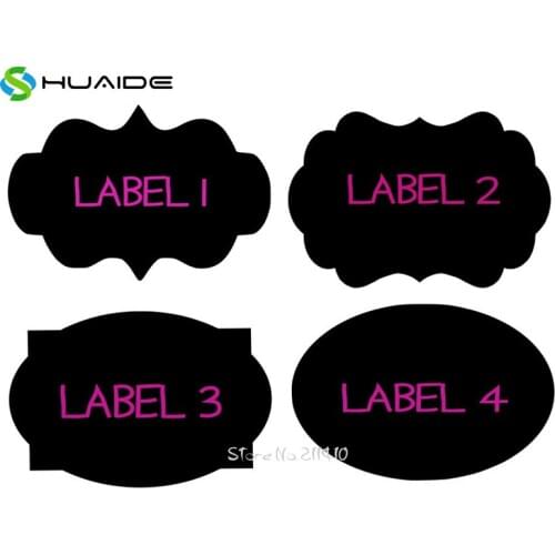 36pcs/set 4 style Black Chalkboard Label Stickers Removable Vinyl Wall Stickers For Kitchen Room Glass Cup Label Sticker A648