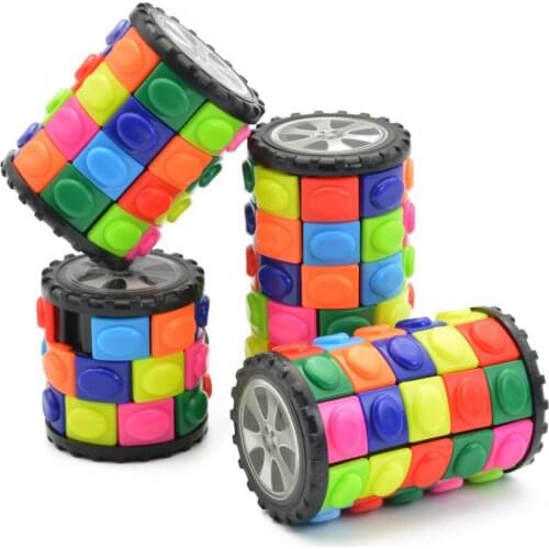 3D Rotate Slide Cylinder Magic Cube Colorful Babylon Tower Stress Relief Cube Kids Puzzle Toys For Children Adults Sensory Toys