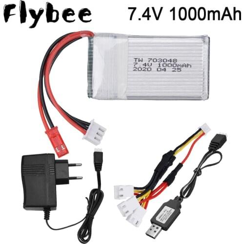 7.4V 1000mah 703048 Lipo Battery For MJXRC X600 U829A U829X X600 F46 X601H JXD391 FT007 for Remote Control toys battery