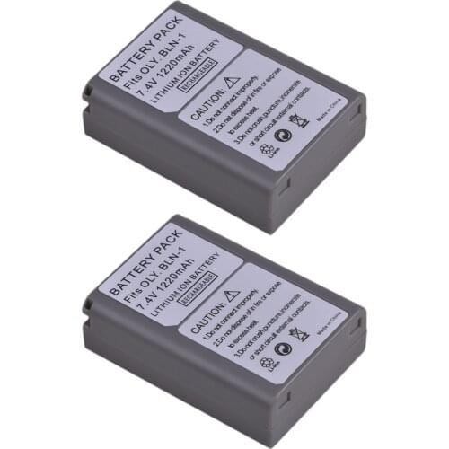 Tectra 2pcs BLN-1 BLN1 Battery for Olympus E-M5 OM-D E-M1 E-P5 Cameras Battery 1220mAh
