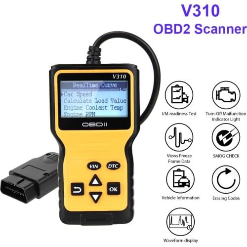 ELM327 V310 Car OBD2 Diagnostic Tool Code Reader Scanner Clear Engine Fault Repair Kit Truck Off Road 4x4 Automotive Accessories