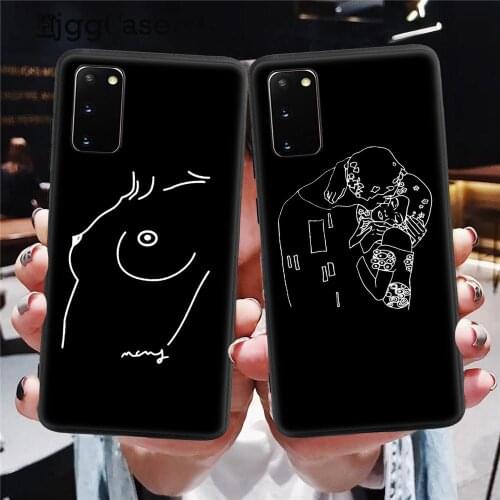 Funny Abstract Women Face Line Phone Case For Samsung S8 S9 S10 S20 S21 Ultra Plus E Fe Lite A51 A71 Kiss More Often black Cover