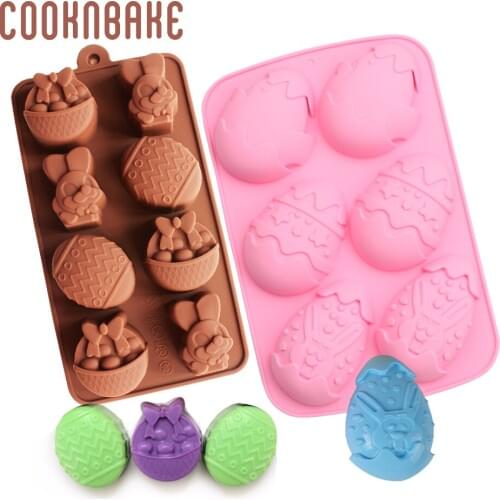 COOKNBAKE Silicone mold for chocolate Easter Egg cake pastry baking rabbit shape pudding biscuit cake decorated candy jello form