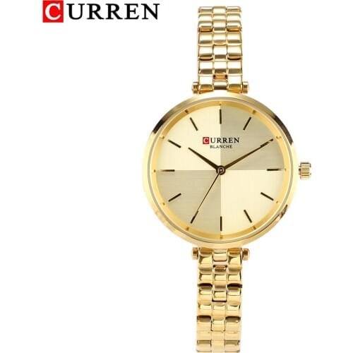 Curren Women Watch Luxury Brand Casual Simple Ladies Quartz Watches Golden Stainless Steel Bracelet Female Clock reloj mujer new