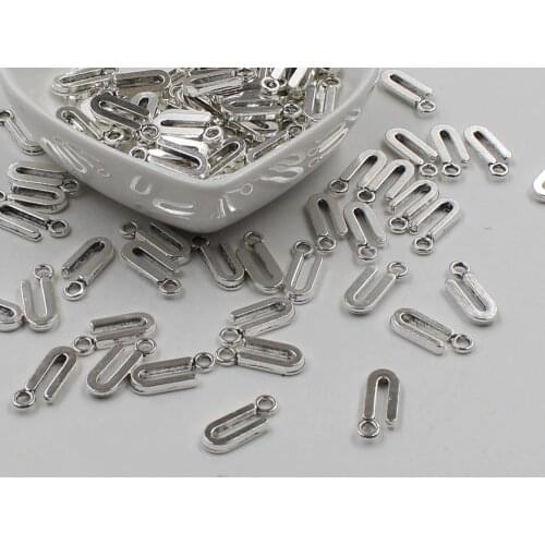 20 pcs Double Side Alphabet(U)Letter Tag Charm Pendant Initials Jewelry Making